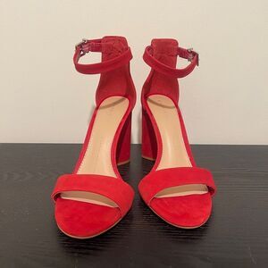 Gianni Bini Vibrant Red Suede Heels
